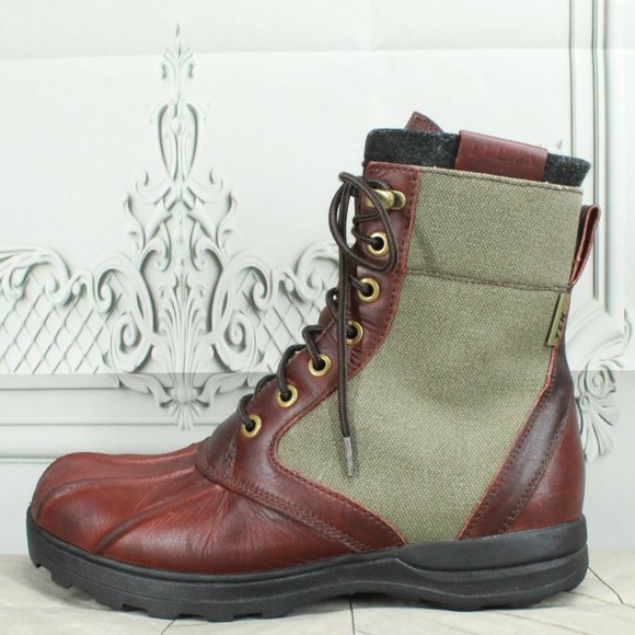 L.L. Bean Other - LL BEAN Bar Harbor Leather Canvas Waterproof Insulated Mid Duck Boots Size 9 M